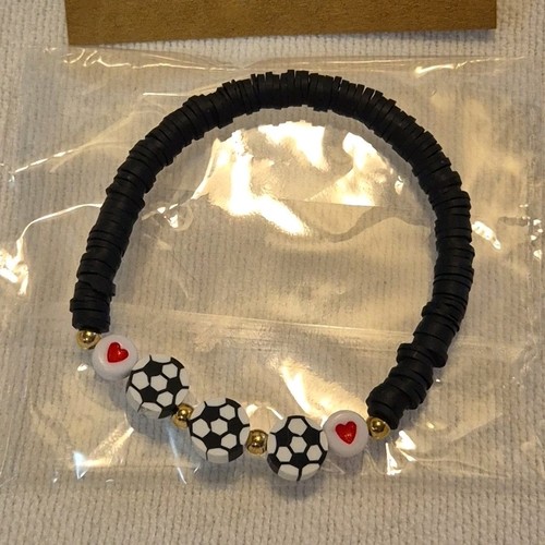 Bracciale charm calcio perline - bracciale,